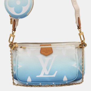 luxury-women-louis-vuitton-used-handbags-p1111234-002 Louis Vuitton Blue Monogram Giant By The Pool Collection Multi Pochette Accessoires Bag