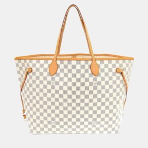Louis Vuitton White Damier Azur Canvas Neverfull GM Tote Bag