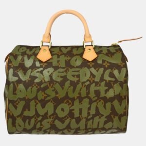 Louis Vuitton Khaki Monogram Graffiti Speedy 30 Handbag