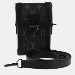 Louis Vuitton Black Monogram Eclipse Leather Vertical Trunk Wearable Wallet Shoulder Bag