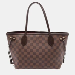 Louis Vuitton Brown Coated Canvas Leather Neverfull PM Tote Bag