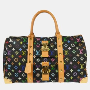 Louis Vuitton Black Monogram Multicolor Speedy 45 Handbag