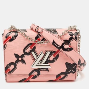 luxury-women-louis-vuitton-used-handbags-p1120633-009 Louis Vuitton Pink Epi Leather Flower Twist Chain MM Bag