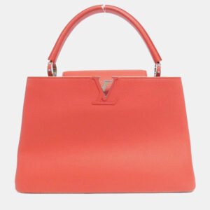 Louis Vuitton Poppy Petal Taurillon Leather Capucines MM Shoulder Bag