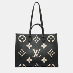 Louis Vuitton Black Ivory Leather Monogram Empreinte OnTheGo GM Handbag