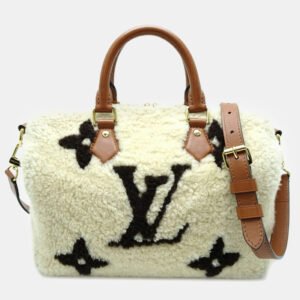 Louis Vuitton Brown/White Giant Monogram Speedy Bandouliere 25 Handbag