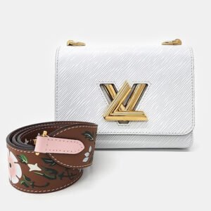 Louis Vuitton White Epi Leather Twist PM Shoulder Bag