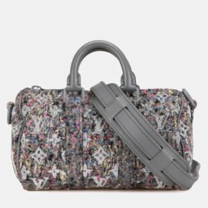 Louis Vuitton Grey Leather Felt Keepall XS Shoulder Bag