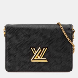 Louis Vuitton Black Epi Twist Belt Chain Wallet Bag