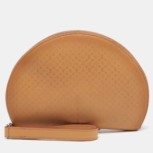 louis vuitton tan monogram leather fortune cookie pouch