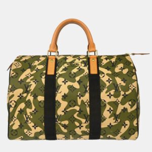 Louis Vuitton Green Monogram Camouflage Speedy 35 Handbag