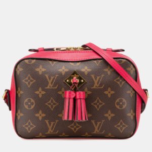 Louis Vuitton Brown Red Monogram Canvas Saintonge Shoulder Bag