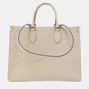 Louis Vuitton Tourterelle Monogram Empreinte Leather OnTheGo MM Handbag