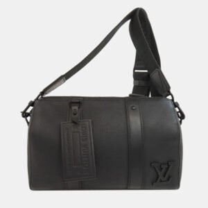 Louis Vuitton Noir Leather City Keepall Aerogram Shoulder Bag
