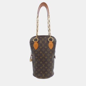 luxury-women-louis-vuitton-used-handbags-p1137302-001 Louis Vuitton Brown Monogram Canvas Punching Shoulder Bag
