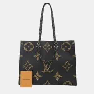 Louis Vuitton Noir Canvas Giant Monogram Jungle OnTheGo GM Tote Bag