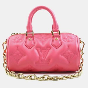 luxury-women-louis-vuitton-used-handbags-p1137478-004 Louis Vuitton Pink Gold Leather Bubblegram Papillon BB Shoulder Bag