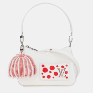 Louis Vuitton White Red Leather Yayoi Kusama Epi Marellini Shoulder Bag