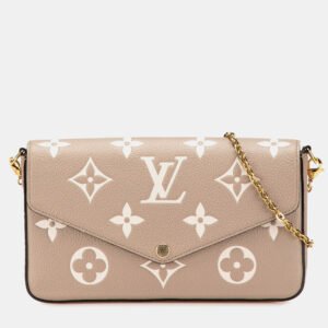 Louis Vuitton Beige Monogram Empreinte Bicolor Pochette Felicie Bag