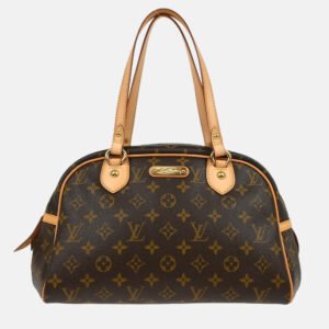 luxury-women-louis-vuitton-used-handbags-p1138594-008 Louis Vuitton Brown Monogram Canvas Montorgueil PM Handbag