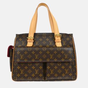 luxury-women-louis-vuitton-used-handbags-p1138596-007 Louis Vuitton Brown Monogram Canvas Multipli Cite Handbag