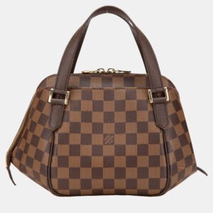luxury-women-louis-vuitton-used-handbags-p1141045-011 Louis Vuitton Brown Damier Ebene Belem PM