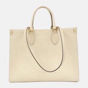 Louis Vuitton Cream Monogram Empreinte Leather OnTheGo MM Handbag
