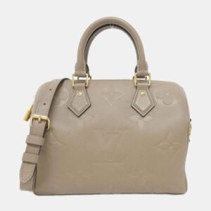 luxury-women-louis-vuitton-used-handbags-p1141162-005 Louis Vuitton Tourterelle Monogram Empreinte Leather Speedy Bandouliere 25 Boston Bag