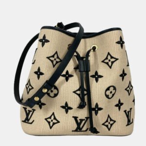 Louis Vuitton Black Cotton Monogram By the Pool Neonoe MM Drawstring Shoulder Bag