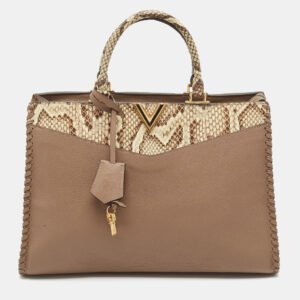 Louis Vuitton Beige/Cream Leather and Python Very Zipped Bag