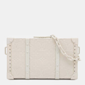 Louis Vuitton White Monogram Taurillon Leather Wallet Trunk Bag
