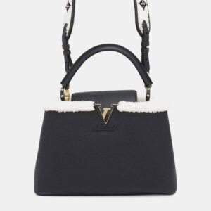 Louis Vuitton Black Capucines Taurillon Leather Shearling MM Bag