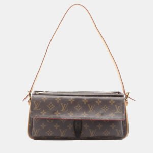 luxury-women-louis-vuitton-used-handbags-p1146884-008 Louis Vuitton Brown Monogram Canvas Vivacite MM Shoulder Bag
