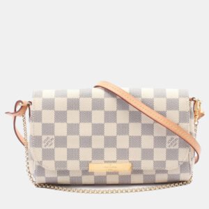 Louis Vuitton White Damier Azur Canvas Favorite PM Crossbody Bag