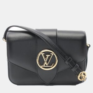 Louis Vuitton Black Leather LV Pont 9 Shoulder Bag