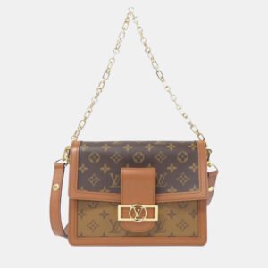 Louis Vuitton Brown Monogram Reverse Dauphine MM Shoulder Bag