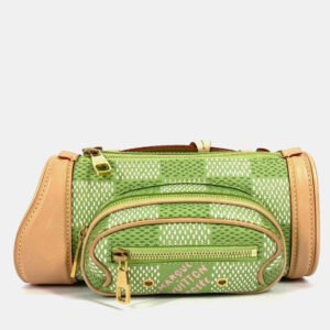 luxury-women-louis-vuitton-used-handbags-p1150700-016 Louis Vuitton Green Damier Canvas Golf Mini Crossbody Bag