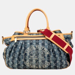 Louis Vuitton Indigo Blue Canvas Denim Porte Epaule Raye Cabas GM Handbag