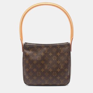 luxury-women-louis-vuitton-used-handbags-p1151623-005 Louis Vuitton Brown Monogram Canvas Looping MM Shoulder Bag