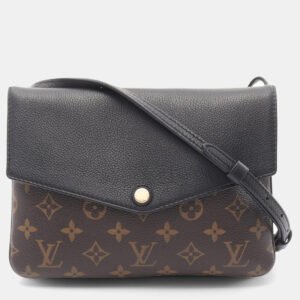 luxury-women-louis-vuitton-used-handbags-p1151643-007 Louis Vuitton Brown Black Monogram Twice Shoulder Bag