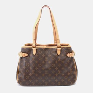 luxury-women-louis-vuitton-used-handbags-p1151664-003 Louis Vuitton Brown Monogram Leather Batignolles Horizontal Shoulder Bag