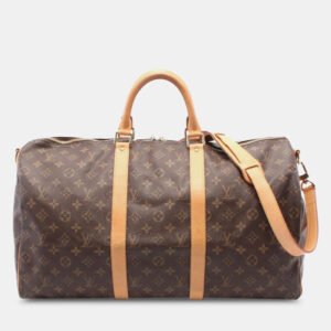 Louis Vuitton Monogram Leather Keepall Bandouriere 50 Travel Bag