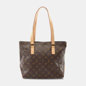 luxury-women-louis-vuitton-used-handbags-p1151671-003 Louis Vuitton Brown Monogram Leather Cabas Piano Shoulder Bag