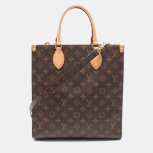Louis Vuitton Brown Monogram Leather Sac Plat PM Tote Bag
