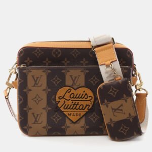 luxury-women-louis-vuitton-used-handbags-p1151734-008 Louis Vuitton Monogram Stripe Nigo Trio Messenger Crossbody Bag
