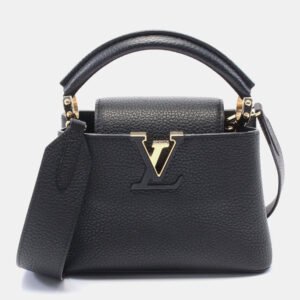 Louis Vuitton Noir Taurillon Leather Capucine Mini Crossbody Bag