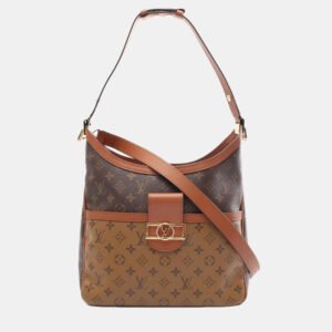 Louis Vuitton Brown/Beige Monogram Canvas Dauphine MM Shoulder Bag