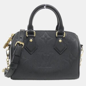 Louis Vuitton Black Monogram Empreinte Leather Speedy Bandouliere 20 Boston Bag
