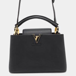 Louis Vuitton Noir Taurillon Leather Capucines BB Satchel Bag