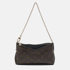 Louis Vuitton Black Monogram Canvas Pallas Chain Clutch